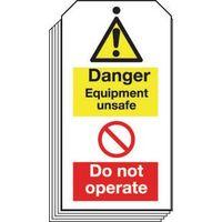 tag danger equipment unsafe 80 x 150 rigid plastic