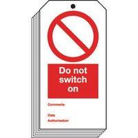 tag do not switch on 80 x 150 rigid plastic