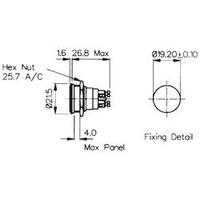 Tamper-proof pushbutton 50 V 1 A 1 x Off/(On) Bulgin MP0037 IP68 (front bezel sealed) momentary 1 pc(s)