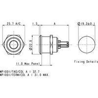 Tamper-proof pushbutton 24 Vdc 0.05 A 1 x Off/(On) Bulgin MPI001/28/BL IP66 momentary 1 pc(s)