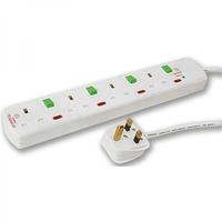 Tacima 4 Way Switched Surge Protector 2M Lead UK Plug