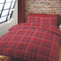 Tartan Red King Size Bed Set