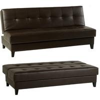 tanya faux leather brown sofa bed