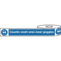 TAPE CAUSTIC WASH AREA WEAR GOGGLES 150 X 100 TAPE