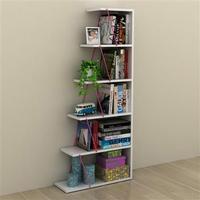 Tars Narrow Shelving Unit, White/Pink