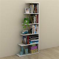 Tars Narrow Shelving Unit, White/Yellow