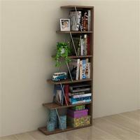 Tars Narrow Shelving Unit, Brown/Chrome