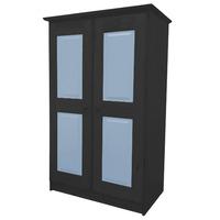 tall boy childrens 2 door graphite wardrobe with baby blue details