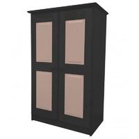 tall boy childrens 2 door graphite wardrobe with pink details