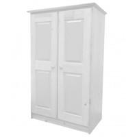 Tall Boy Childrens 2 Door Whitewash Wardrobe with White details