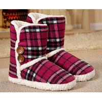 tartan slipper boots