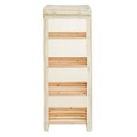 Tall Wooden Shelf Unit with Canvas Cover