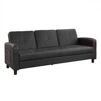 Tampa Faux Leather Sofa Bed Black