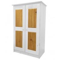 Tall Boy Childrens 2 Door Whitewash Wardrobe with Antique details