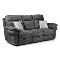 tanya manual fabric 3 seater reclining sofa grey