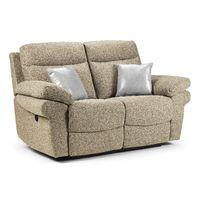 tanya electric fabric 2 seater reclining sofa caramel