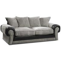 Tangent Pillow Back 3 Seater Sofa Jumbo Cord Slate And Rhino Black