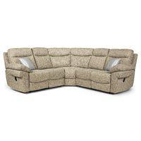 Tanya Manual Fabric Reclining Corner Sofa Caramel