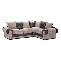 Tangent Scatter Back Corner Sofa Bed Jumbo Cord Mink And Rhino Brown Right Hand