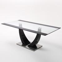 Tavolo Gloss Black Pedestal Dining Table Only