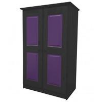 tall boy childrens 2 door graphite wardrobe with lilac details