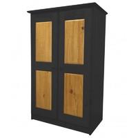 tall boy childrens 2 door graphite wardrobe with antique details