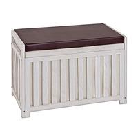 tanja wooden storage bench in white