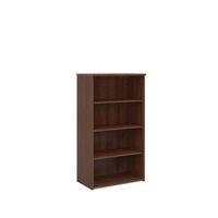 TALL BOOKCASE, SOLID BACK, 18MM SHELVES - WALNUT