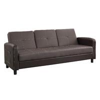 Tampa Faux Leather Sofa Bed Ash Grey and Charcoal