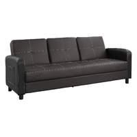 Tampa Faux Leather Sofa Bed Brown