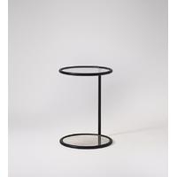 Taylor side table in iron & antiqued mirror