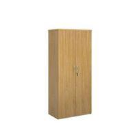 TALL CUPBOARD, SOLID BACK, 18MM SHELVES - OAK