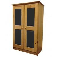 Tall Boy Childrens 2 Door Antique Wardrobe with Graphite details