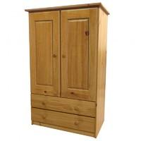 Tall Boy Childrens 2 Door 2 Drawer Antique Wardrobe with Antique details