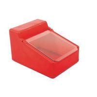 TABLE TOP STORAGE AND DISPENSE CONTAINER WITH CLEAR FLAP