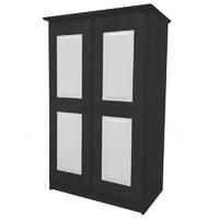 Tall Boy Childrens 2 Door Graphite Wardrobe with White details