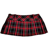 tartan mini skirt 12in length 305cm by crazy chick 14 red black green  ...