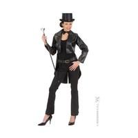Tailcoat Black Satin Womens Costume Small for Hardy Hollywood Film Fancy Dress