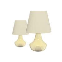 Table Lamps Set of 2 Cream Ceramic