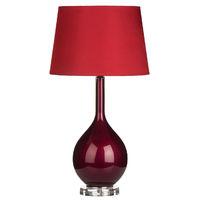 Table Lamp Deep Red Clear Base