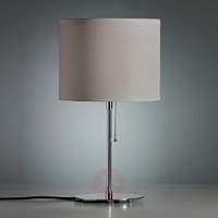Table lamp with a coloured linen lampshade, grey