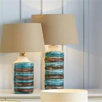 tall watercolour stoneware table lamp blue