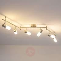 tamia 6 bulb led ceiling lamp matt nickel
