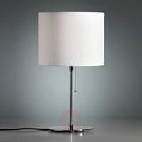 table lamp with a coloured linen lampshade white