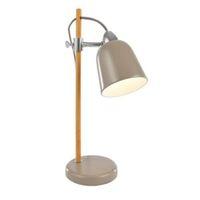 task taupe oak effect table lamp