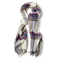 tartan lambswool scarf cream