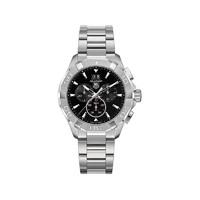 TAG Heuer Aquaracer quartz men\'s chronograph black dial stainless steel bracelet watch