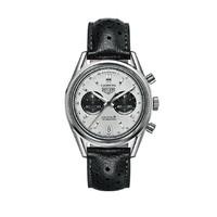 TAG Heuer Carrera Telemeter Automatic Chronograph men\'s black leather strap watch