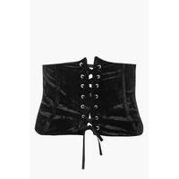 tara lace up front bodice black