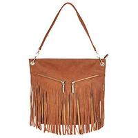 Tan Fringed Shoulder Bag